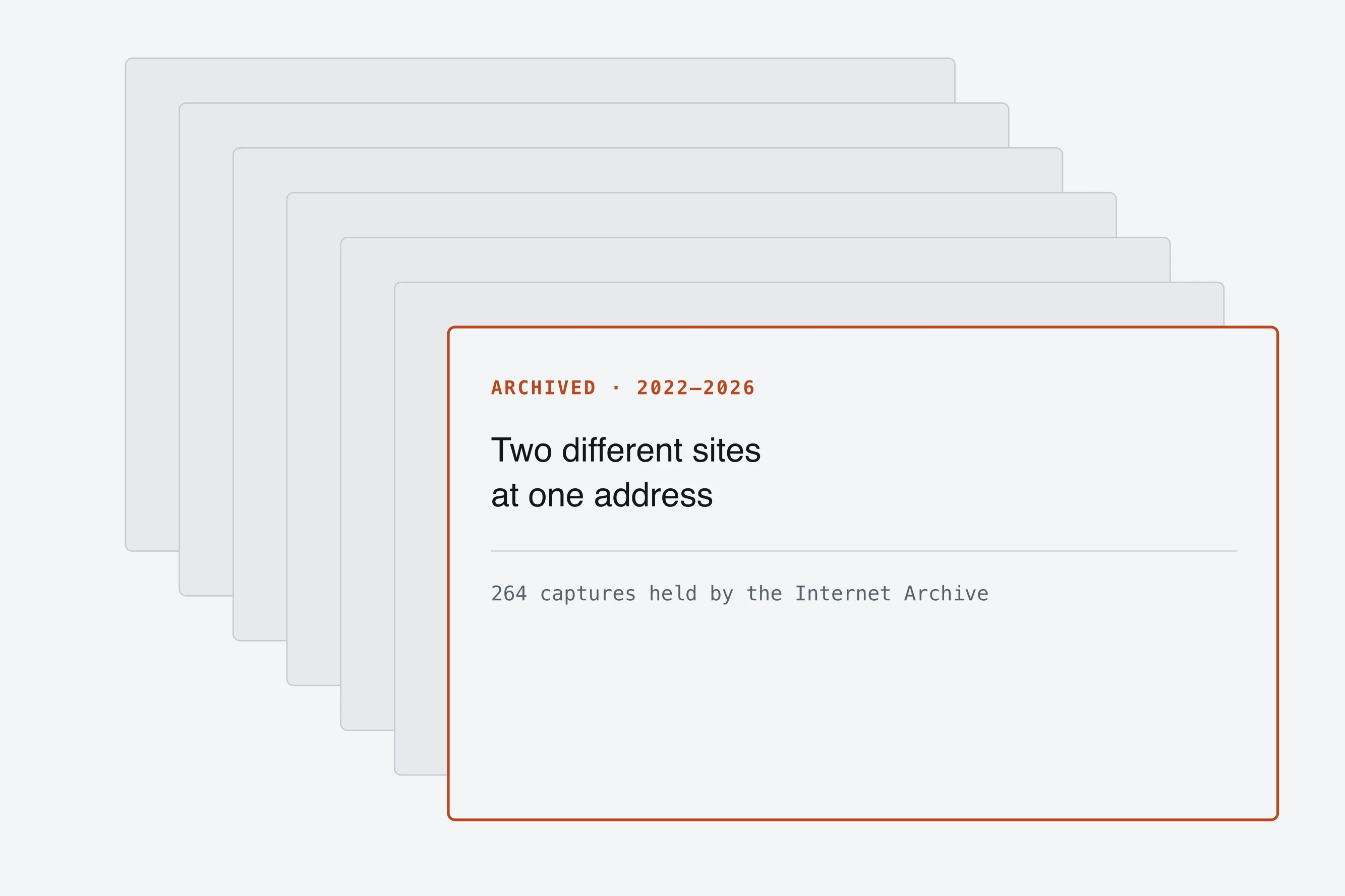 Stacked archive captures of a web page